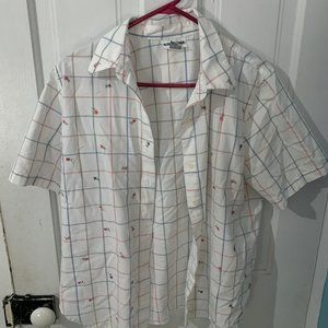 Blue & Pink Floral Plaid Shirt